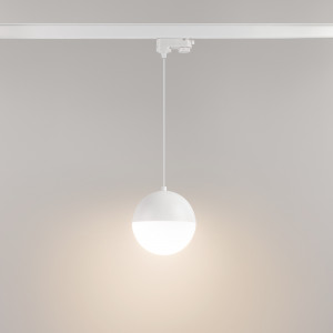Светильник LGD-EMISFERO-TRACK-HANG-4TR-R150-11W Warm3000 (WH, 170 deg, 230V) 035936, Светильник подвесной для треков/шин 4 провода. Мощность 11 Вт, св. поток 960 лм, 80 лм/Вт, теплый 3000 K, CRI>90, угол 170°, напряжение питания 230 В. Белый корпус из алюминия, материал плафона стекло, степень защиты IP20.