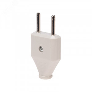 Вилка прямая 6А плоская без заземл. бел. 11-8946