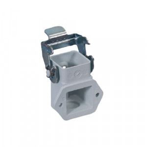 Открытое основание разъема MIN GUT GB 7 25 P, Основание разъема на панель, открытое, типоразмер 3A, угол 90 град., без уплотнителя, с одной защелкой, без защитной крышки, материал корпуса: пластик