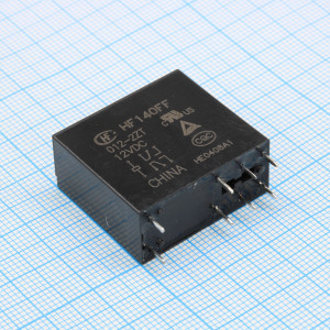 HF140FF/012-2ZT, Реле силовое, 12А две контактных группы на переключение катушка 12В