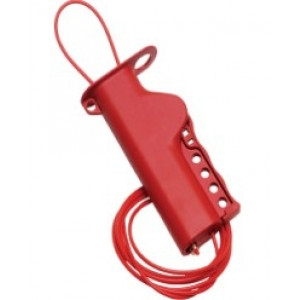 gws50943, Блокиратор тросовый APCLO, стальной трос в виниловой оболочке, материал зажима – полиуретан, длина троса – 2.4 м, диаметр троса – 4.8 мм, цвет – красный, 1 шт/упак