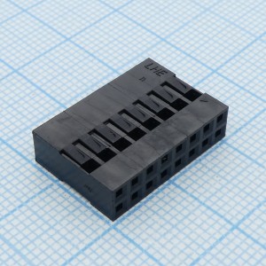 I-DS1071-SCB02X8, BLD корпус двухрядного разъема 16 pin (2х8) на кабель, шаг 2.54мм, требуются контакты T-DS1071-SC600