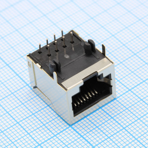 L-KLS12-117-10P8C-1X1-W-1-01, Розетка RJ-50 угловая, на плату (ТНТ)