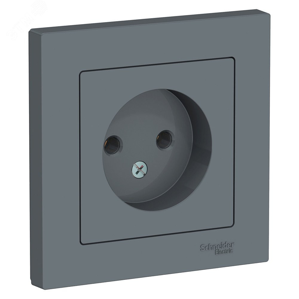 Изображение товара ATLASDESIGN Розетка без заземления 16А серого цвета