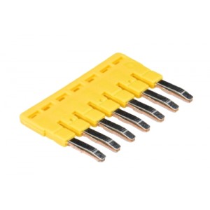 Соединительная перемычка IVB WKF 2,5 - 7, Соединительная перемычка, 7 полюсов, изолированная, вилочная, для клемм: WT 2,5, цвет: желтый