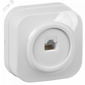 Розетка компьютерная 1-м ОП Glory РК10-ХБ бел. EKH10-K01