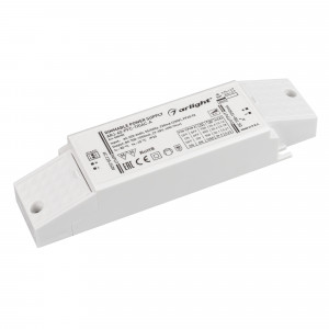 Блок питания ARJ-40-PFC-TRIAC-A (40W, 700-1050mA) 028185, Диммируемый источник тока по стандарту TRIAC с гальванической развязкой для светильников и мощных светодиодов. Входное напряжение 220-240 VAC. Выходные параметры: 27-38 В, 700-1050 mА, 40 Вт. Выбор значения тока осуществляется DIP-переключателем.