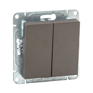 Механизм выключателя, двухклавишный, мокко Эпика EKF UP1-SWM-20