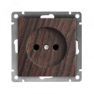Розетка одноместная UNIVersal серия Афина б/з, с/у, 16А, 220В, венге (еврослот), механизм A0022-V