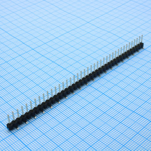 DS1022-1X40MAF112, Соединитель штыревой, вилка на плату однорядная, поверхностный монтаж 40pin(1x40), шаг 2.54мм  (A=0.48mm, B=6.00mm, C=1.25mm)