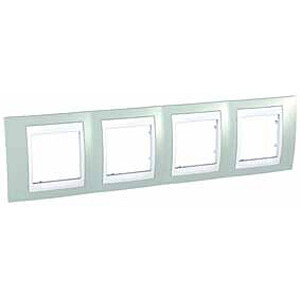 UNICA ХАМЕЛЕОН РАМКА 4-постовая, горизонтальная, БЕЛЫЙ/ МОРСКАЯ ВОЛНА C3(5) MGU6.008.870