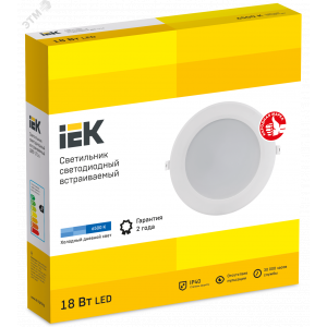 Светильник LED ДВО 1716 белый круг 18Вт 4000К IP40 LDVO0-1716-18-4000-K01