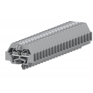 Проходная клемма (MINI) 240311, Проходная клемма, MINI, боковой подвод кабеля, 2 точки подключения, тип фиксации провода: пружинный, номинальное сечение: 1,5 мм кв., 18A, 400V, ширина: 5 мм, цвет: серый, тип монтажа: якорная защелка в панель