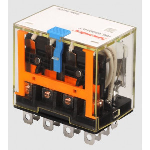 Реле RKL4CO880LT, Миниатюрные силовые реле, 4 группы переключающих контактов, 380VAC, 10A, светодиодная индикация, тестовая кнопка, для колодок серий: STB14-E