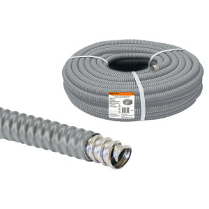 Металлорукав в ПВХ-изоляции РЗ-Ц-П 15 серый без протяжки (50м) SQ0407-0415