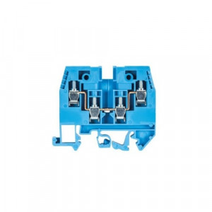Проходная клемма WK 4/D2/2U BL, Проходная клемма, 4 точки подключения, тип фиксации провода: винтовой, номинальное сечение: 4 мм кв., 32A, 500V, ширина: 6 мм, цвет: синий, тип монтажа: DIN35