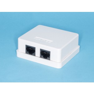 TJC2-5K, Розетка RJ-45 кат. 5е, двойная, тип KRONE, белая
