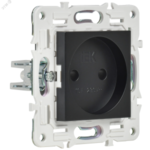 SKANDY Розетка без заземления с защитными шторками 10А SK-R01Bl черный IEK SK-R13-10-K02