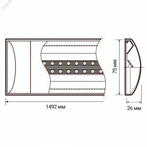 Светильник светодиодный PPO-03 1500 50Вт 6500К AL 180-240В ДПО IP40 5040328A