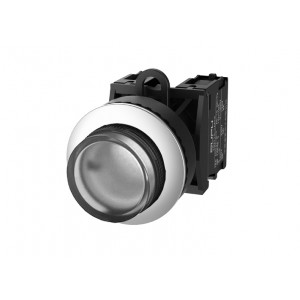 Кнопка выпуклая (прозрачная) TS2523-0DM70-S20, Кнопка круглая выпуклая, без блокировки, LED AC/DC 24V, алюминиевое переднее кольцо, с мгновенным нажатием, с контактной группой 2NO, диаметр головки кнопки 29,5 мм, диаметр посадочного отверстия: 22 мм, цвет: прозрачный