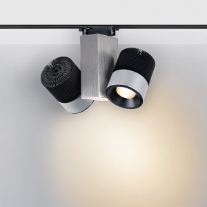 Светодиодный светильник LGD-2238SB-15W Day White 24deg 022041, Подвесной светильник для треков/шин 2 провода. Светодиод 15W, цвет ДНЕВНОЙ БЕЛЫЙ 4000K, св.поток 1000-1200лм, угол 24°, CRI>82. Серебристый с черным корпус. Мощность 15Вт, питание AC220-240V. Максимальные габариты LxWxH: 145x130x200мм.