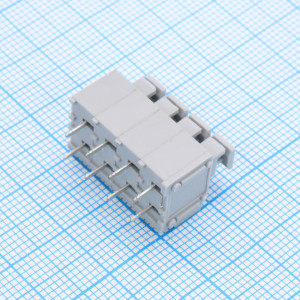 GT235-5.0-04P-11-00, Нажимной безвинтовой клеммный блок 4 контакта. Зажим типа торцевой контакт. Серия GT235-5.0