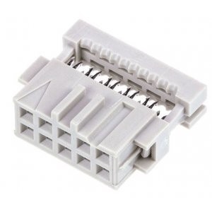 1-215882-0, Разъем типа провод-плата, 2.54 мм, 10 контакт(-ов), Гнездо, Серия AMP-LATCH, IDC / IDT, 2 ряд(-ов)