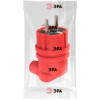 Вилка 90град. V9-RED-IP44 16А IP44 с заземл. каучук красн. Б0044549