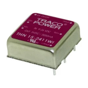 THN 15-2423WIR, Преобразователь DC/DC на печатную плату вход 24В двуполярный выход ±15В 0.5A/-0.5A 15Вт 6-Pin DIP модульный