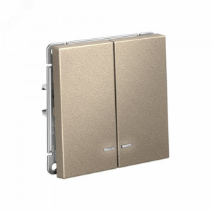 Выключатель 2-кл. ArtGallery (сх. 5а) 10AX с подсветкой механизм шампань SE GAL000553