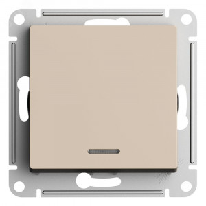 ATLASDESIGN 1-кл ПЕРЕКЛЮЧАТЕЛЬ с подсветкой, сх.6а, 10АХ, механизам, ПЕСОЧНЫЙ (5шт) C3(4) ATN001263