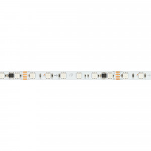 Лента DMX-B60-10mm 24V RGB-PX6 (14 W/m, IP20, 5060, 5m) 039183, Светодиодная лента DMX-B60, открытая IP20, с микросхемой GS8516. Светодиоды 5060, 60 шт/м (1 pixel = 6 LED), белая плата, скотч 3М. Цвет RGB, угол 120°. Питание 24 В, мощность 14 Вт/м (70 Вт на 5 м). Размеры 5000x10x1.8 мм. Мин. отрезок 100 мм, 6 светодио