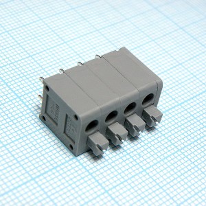 DG236-5.0-04P-11-00A(H), Нажимной безвинтовой клеммный блок на 4 контакта. Зажим типа торцевой контакт. Серия DG236-5.0
