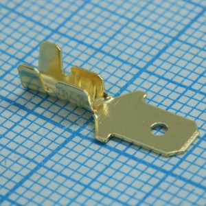 Разъем плоский неизолированный (папа) РП-П 1.5-(4.8), Разъем плоский под двойной обжим, неизолированный (папа)