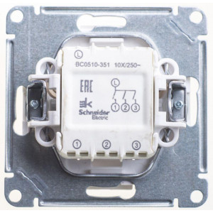 Выключатель 3-кл. СП W59 10А IP20 10AX механизм бел. SE VS0510-351-1-86