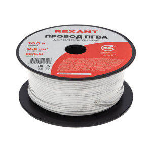 Провод ПГВА 1х0,50мм2, белый, бухта 100м