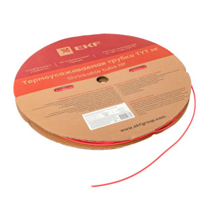 Термоусаживаемая трубка ТУТ нг 2/1 красная рулон PROxima tut-2-r