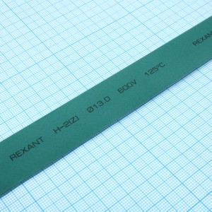 Трубка термоусадочная ТУТ нг 13,0/6,5 зеленая, термоусаживаемая трубка в метровой нарезке, не поддерживает горение