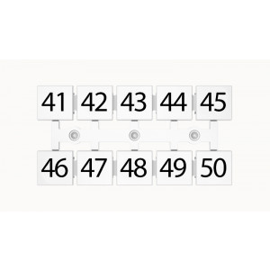Маркировка (полоска) ZT12-10P-19-10Z(H), Кассета с маркировочными шильдиками, для клемм сечением 16 мм.кв., верхняя, 5x2 шильдиков, нанесенные символы: 41...50, с вертикальным расположением, размер шильдика: 11 x 10,8 мм, цвет: белый