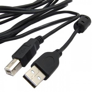 USB-A M USB-B M 1.8M F (SZC), Кабель USB AM - USB BM, 1.8 м черный с фильтром