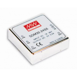 SDM30-24S12, Преобразователь DC/DC, 25.2Вт, вход 18…36В, выход 12В/0…2.1А, изоляция 1000В DC, 50.8х50.8х16мм, -25…+85°С