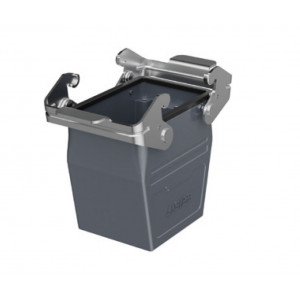 Крышка разъема H32A-CTC-2L-M25, Крышка разъема на кабель, типоразмер 32A, с уплотнителем, 1 отверстие с резьбой для кабельных вводов M25x1,5, с верхним расположением, с двумя металлическими защелками, материал корпуса: алюминиевый сплав