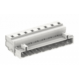 Вилочный разъем на кабель 475903/100, Вилочный разъем, прямой, на кабель, шаг: 7.5 мм, 3 полюса, фиксация провода пружинная, исполнение: с разгрузкой от натяжения, 500V, 16A, цвет: серый