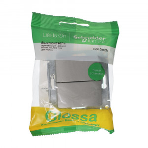 Выключатель 2-кл. СП Glossa 10А IP20 (сх. 5) 10AX механизм платина SE GSL001251