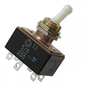 Т-3 (2021Г), Тумблер с обычной ручкой. 6А,250В, 2 контактные группы переключения