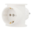Тройник электрический универсальный 16 А одно гнездо с заземлением белый 11-1080