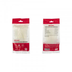 Стяжка 3.6*150 белая (100 шт), хомут-стяжка кабельная нейлоновая