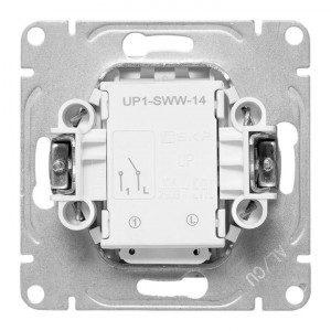 Механизм выключателя, одноклавишный, с подсветкой, белый Эпика EKF UP1-SWW-14