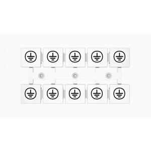 Маркировка (полоска) ZT12-10P-19-01Z(H), Кассета с маркировочными шильдиками, для клемм сечением 16 мм.кв., верхняя, 5x2 шильдиков, нанесенные символы: земля, с вертикальным расположением, размер шильдика: 11 x 10,8 мм, цвет: белый