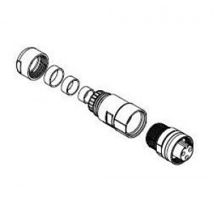 1300700021, Стандартный цилиндрический соединитель BP QC 3P FEMALE F-ATTACH STR